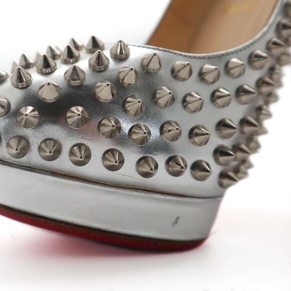 Christian Louboutin Alti 160 Spiked Metallic Leather Platform Heels 40.5 - Picture 8 of 16